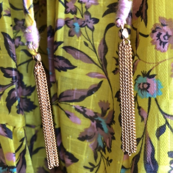 ANTHROPOLOGIE Clarabelle Maxi Skirt yellow with florals SIZE M NWT - Picture 4 of 15